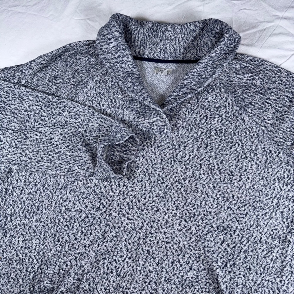 L.L.Bean Heritage‎ Fleece Sweater Women's 1X Marled Shawl Collar Pullover